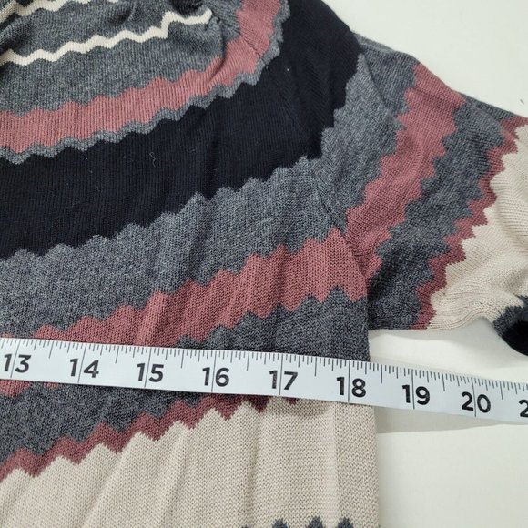 By Artisan Dress Women‎ L Zig-Zag Striped Drape Neck Sweater Viscose Grey - Picture 7 of 9